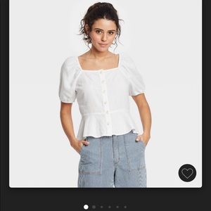 Universal Thread puff short sleeve peplum blouse